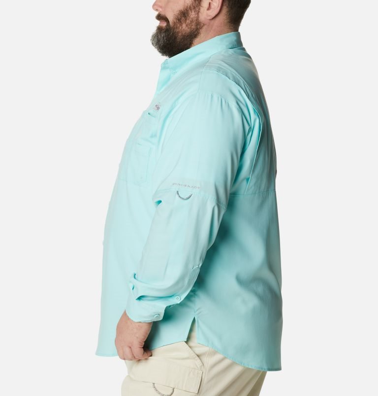 Men's Columbia PFG Tamiami II Long Sleeve Shirts Turquoise | Plus Size CA-HA53L